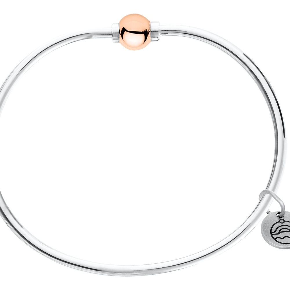 Sterling Silver and 14KT Rose Gold Single Bead Cape Cod Bracelet